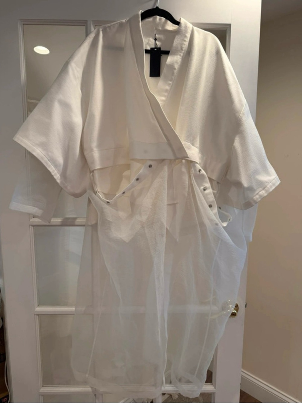Women’s White Organza Kimono Jacket ( Nu London)